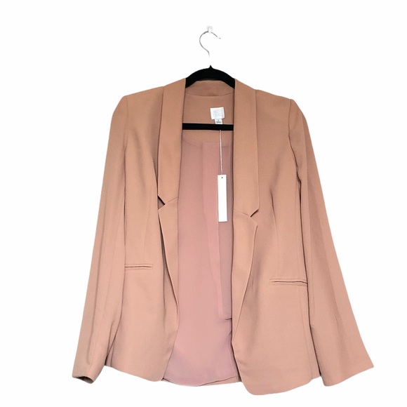 Lauren Conrad Taupe Crepe Boyfriend Blazer Size 6 - Picture 2 of 15